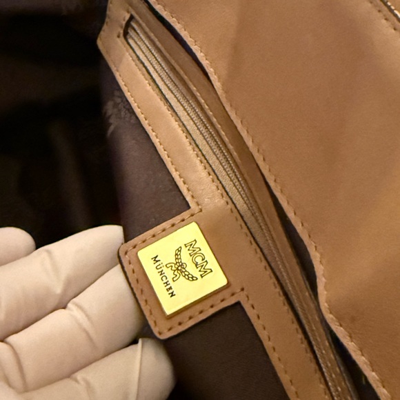 MCM Visetos Satchel with Croc-Embossed Flap - Picture 12 of 15